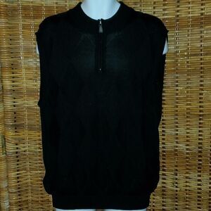 Oxford Golf Argyle Sweater Vest L Black